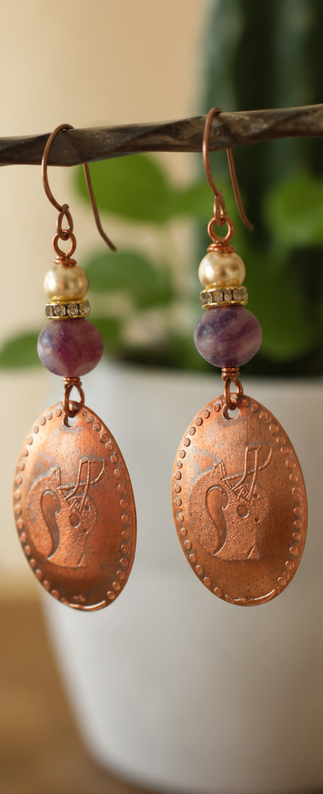 Purple Reign Minnesota Vikings Penny Earrings