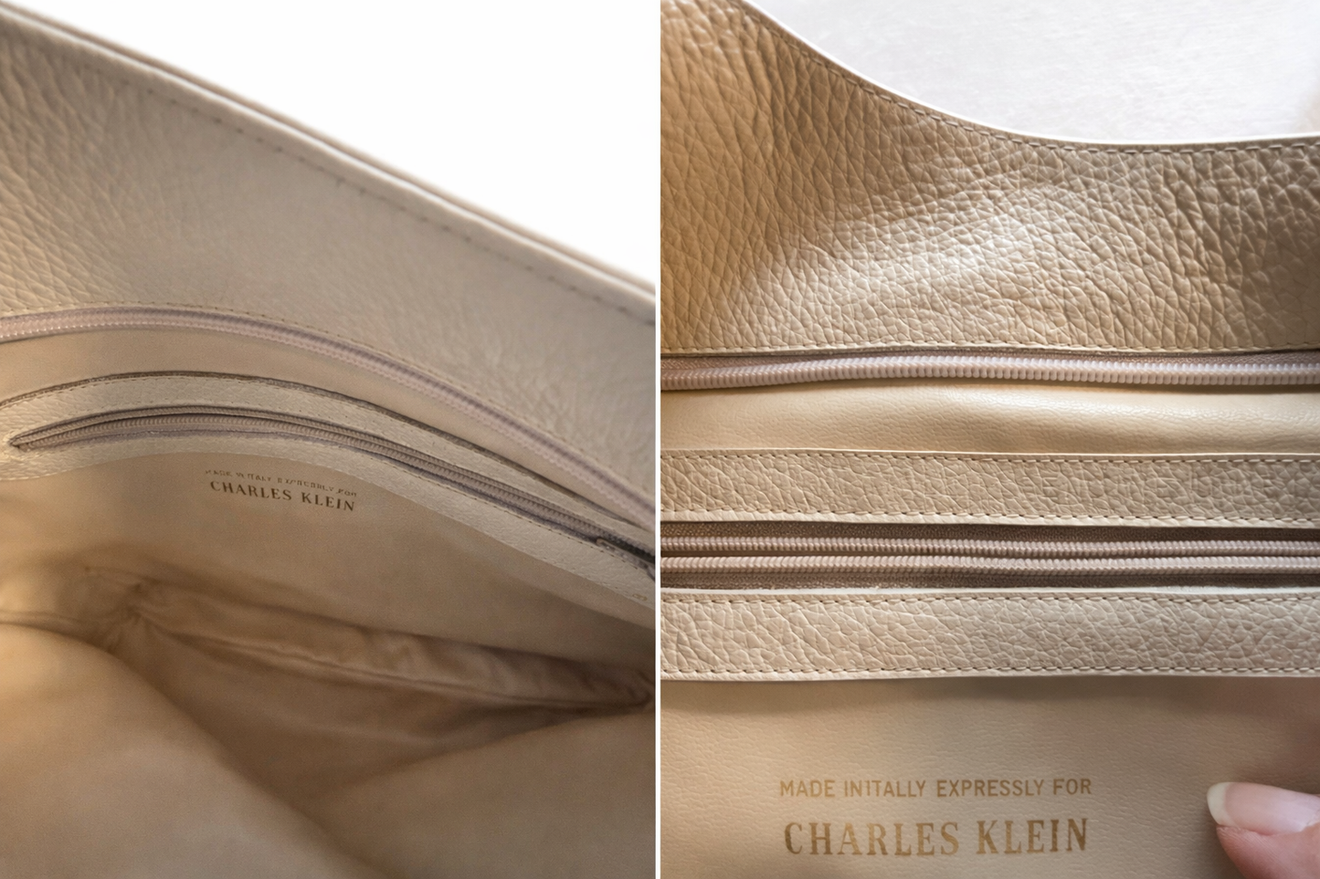 Ivory Italian Leather Shoulder Bag – Charles Klein Minimalist Classic