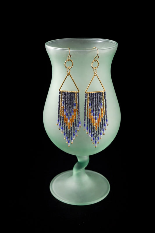 Delicate Beaded Fringe Earrings