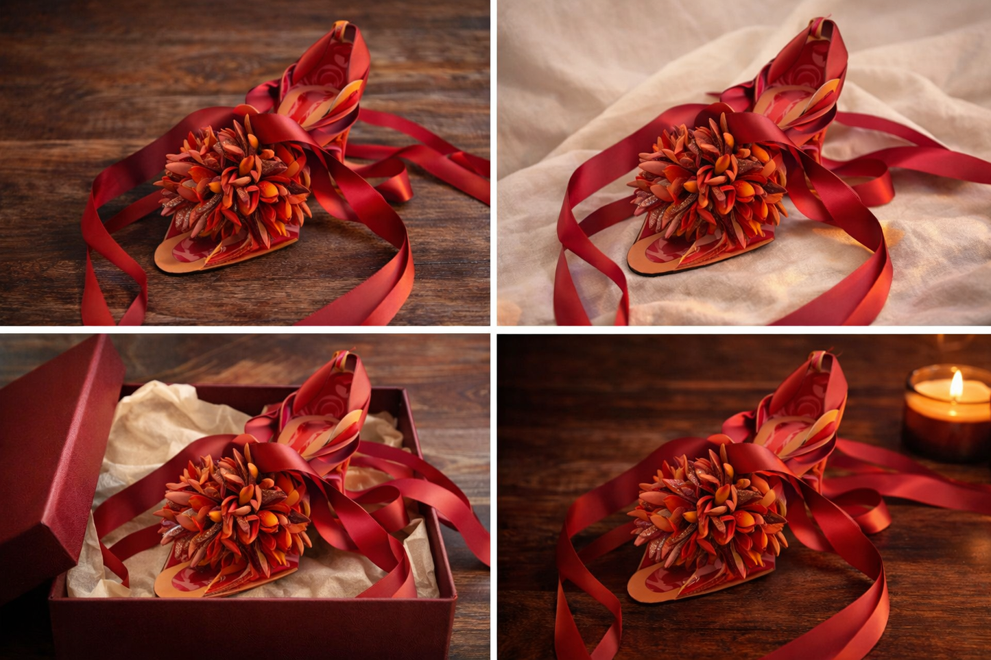 Rust & Romance Paper Heeled Shoe Art Piece
