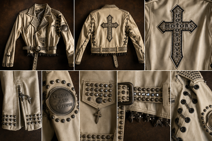 Notorious Motors “Tramps & Thieves” One-of-a-Kind Pearlized Leather Moto Jacket