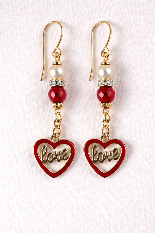 All the Love Heart Drop Earrings