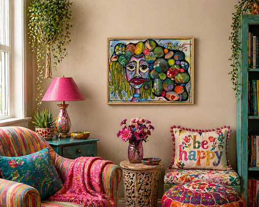 Live Boldly – Mixed Media Acrylic Painting on Canvas (16x20)
