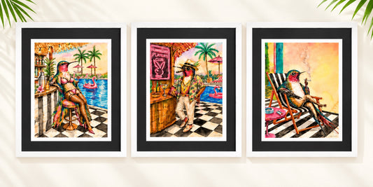 Sugar Hustlers | Original Framed Watercolors 16" x 20" - Sold Indivually