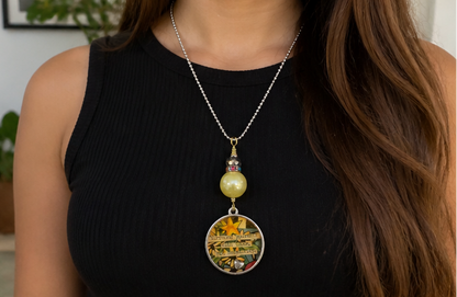 Tacos Not Negativity Pendant Necklace – Resin Statement Necklace with Heart Charm (28” Chain)