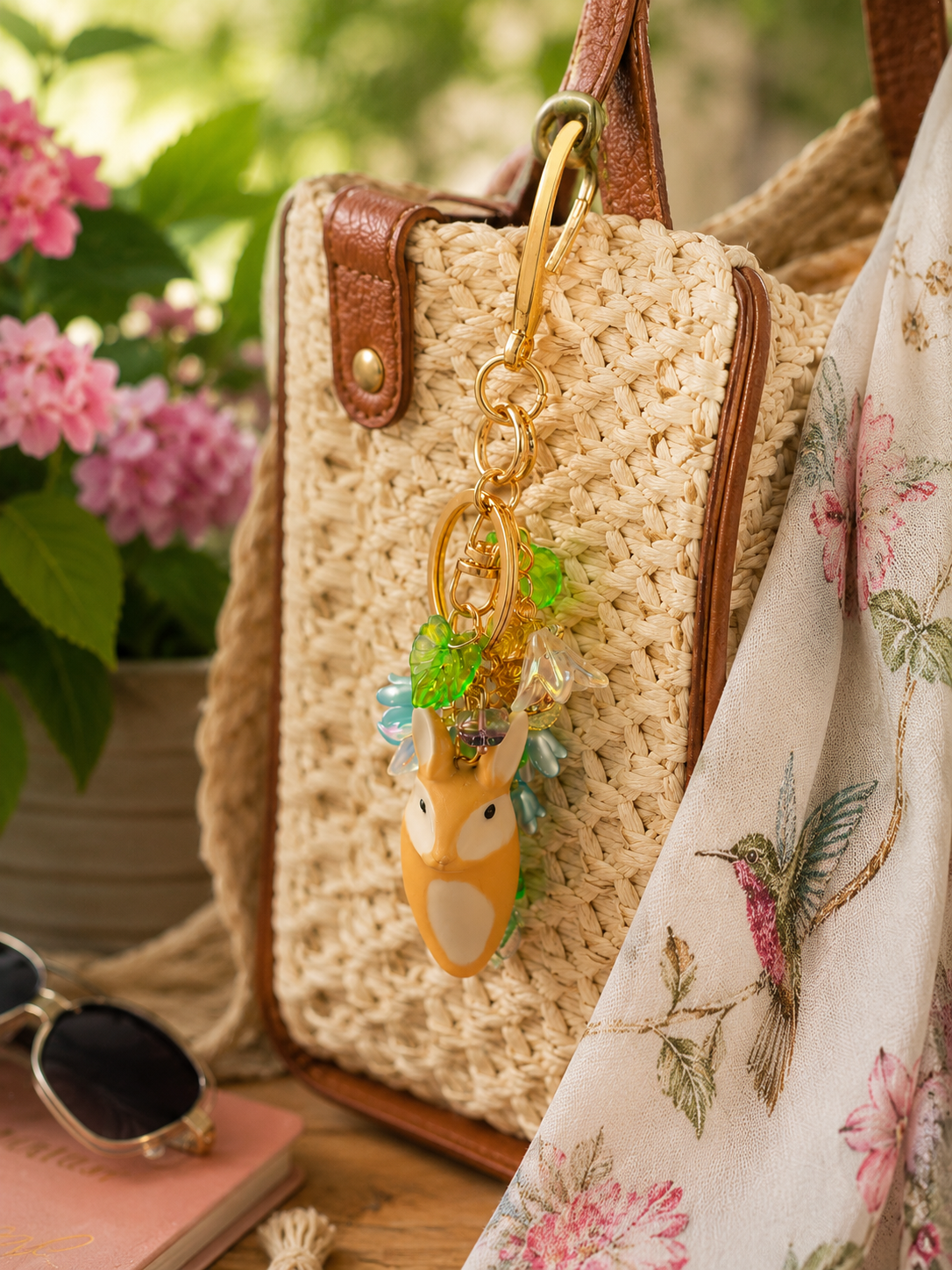 Woodland Whimsy Rabbit Purse Charm & Key Ring