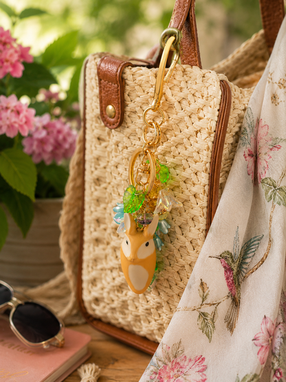 Woodland Whimsy Rabbit Purse Charm & Key Ring