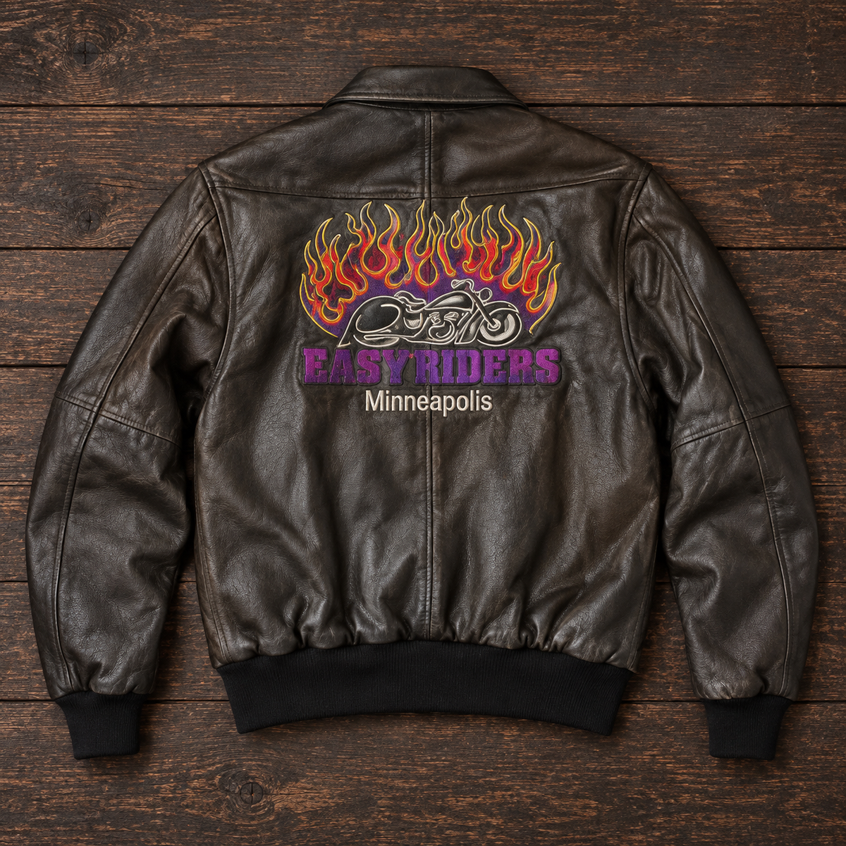 Easyriders Minneapolis Embroidered Leather Jacket – Medium