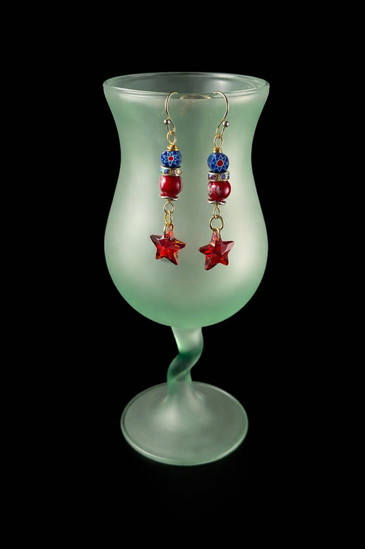 Liberty Star Premium Crystal Dangle Earrings