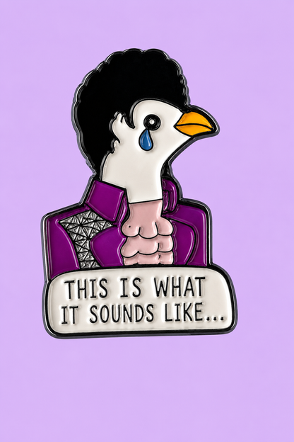 Purple “This Is What It Sounds Like…” Enamel Lapel Pin | Funny Music Collectible Pin
