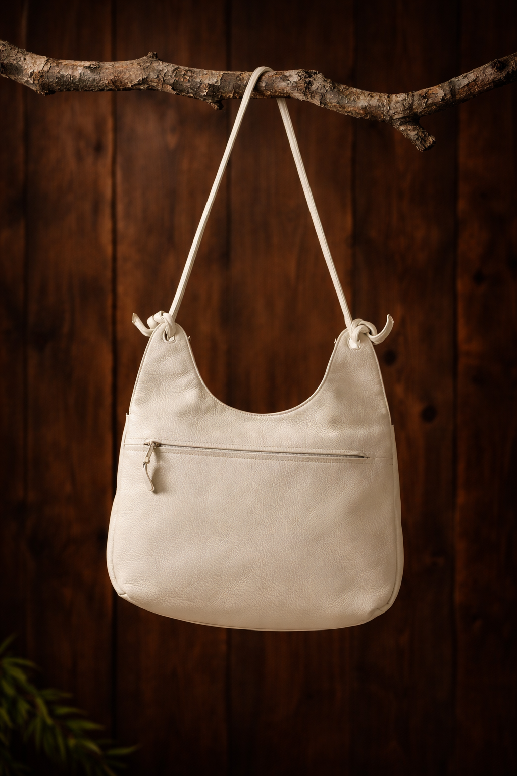 Ivory Italian Leather Shoulder Bag – Charles Klein Minimalist Classic