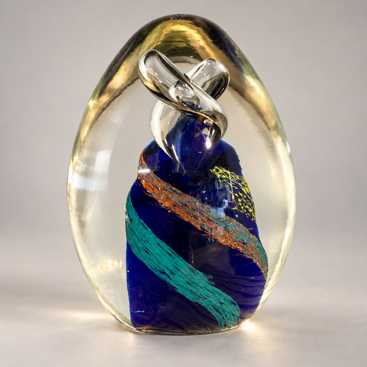 Blue & Clear Decorative Glass Paperweights – Four Design Options