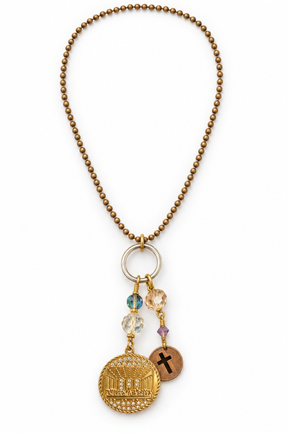 The Last Supper Necklace – 32-Inch Ball Chain & Vintage Crystals