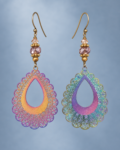 Aurora Color-Shift Earrings with Swarovski Crystals