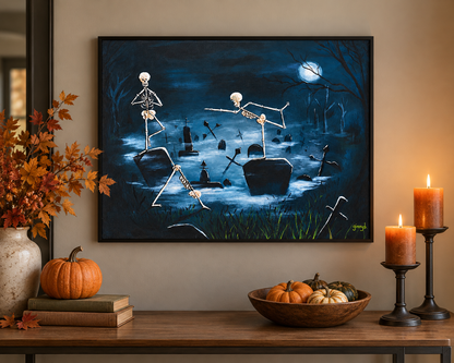 Rest in Poses Skeleton Yoga Art Print 16x20 | Fabulous Firefly