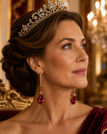Fit for a Queen – Austrian Crystal & Copper Drop Earrings