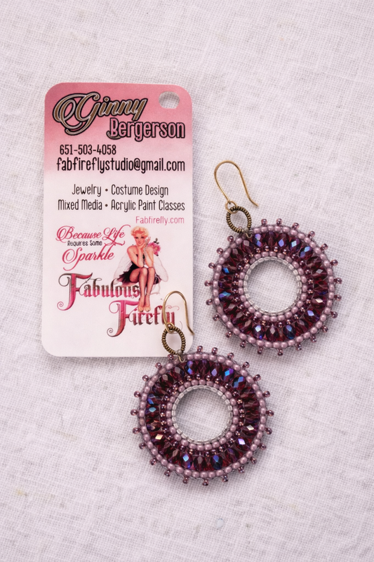 Midnight Halo Beaded Hoops