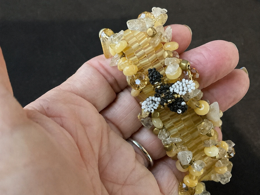 Honey Behive — Hand-Beaded Bee Bracelet