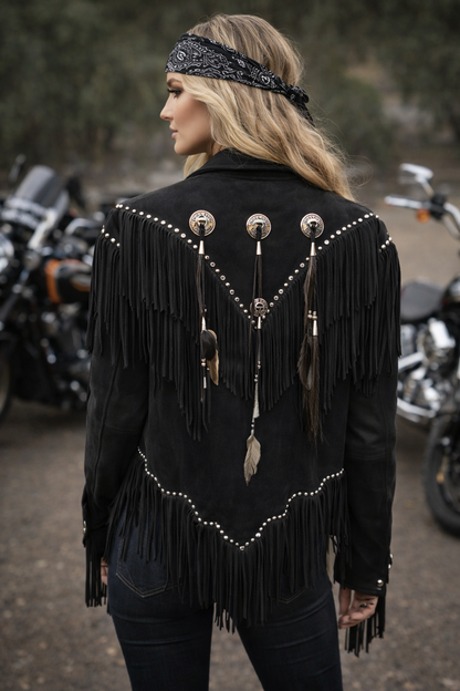 Tramps & Thieves Leather Fringe Jacket – Notorious Motors Sample | XL | Statement Western Biker Luxe