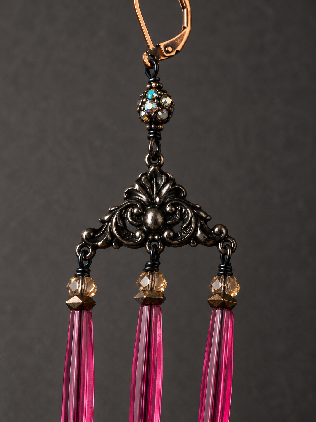 Midnight Starfall Chandelier Earrings