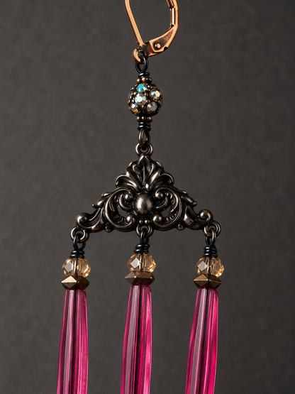 Midnight Starfall Chandelier Earrings
