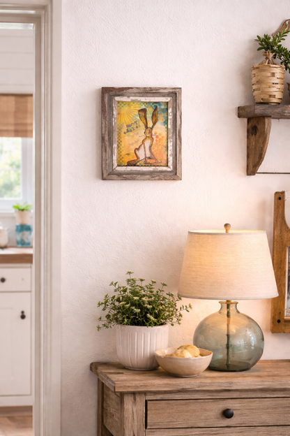 Hoppy Easter Bunny – Acrylic Mixed Media Framed Art
