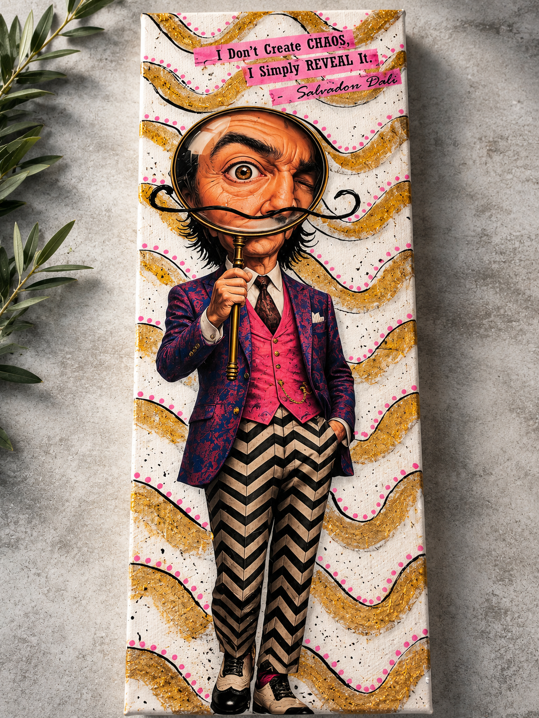 I Don’t Create Chaos, I Simply Reveal It – Salvador Dali Inspired Resin Art Canvas