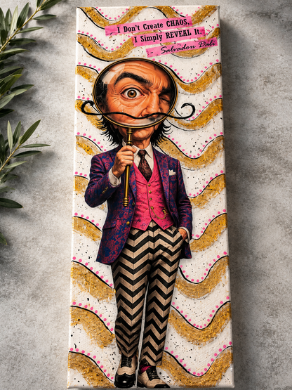 I Don’t Create Chaos, I Simply Reveal It – Salvador Dali Inspired Resin Art Canvas