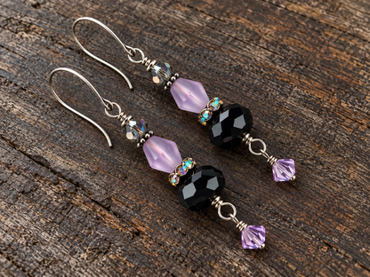 After Hours Lavender & Black Earrings