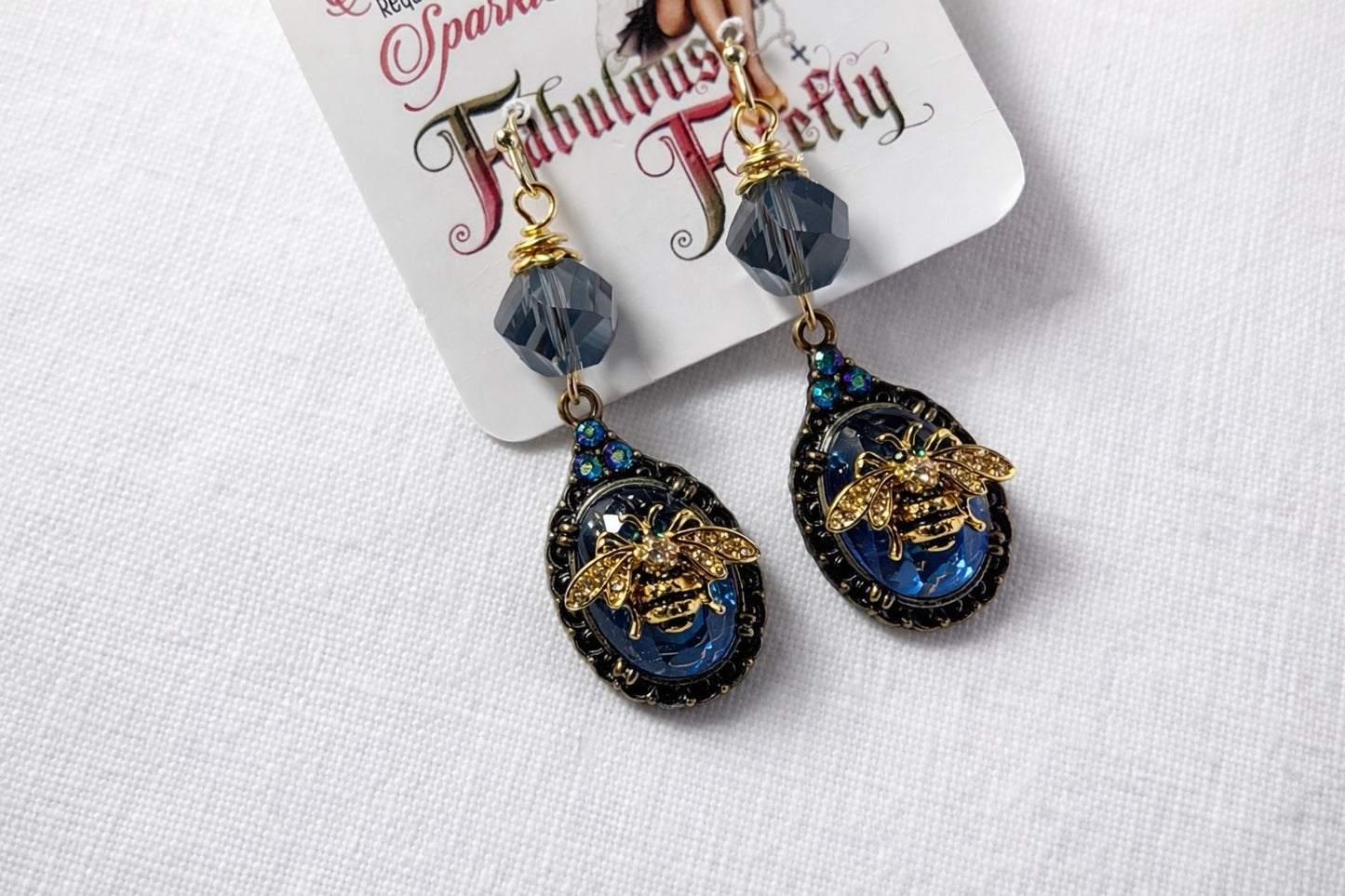 Midnight Bee Drop Earrings