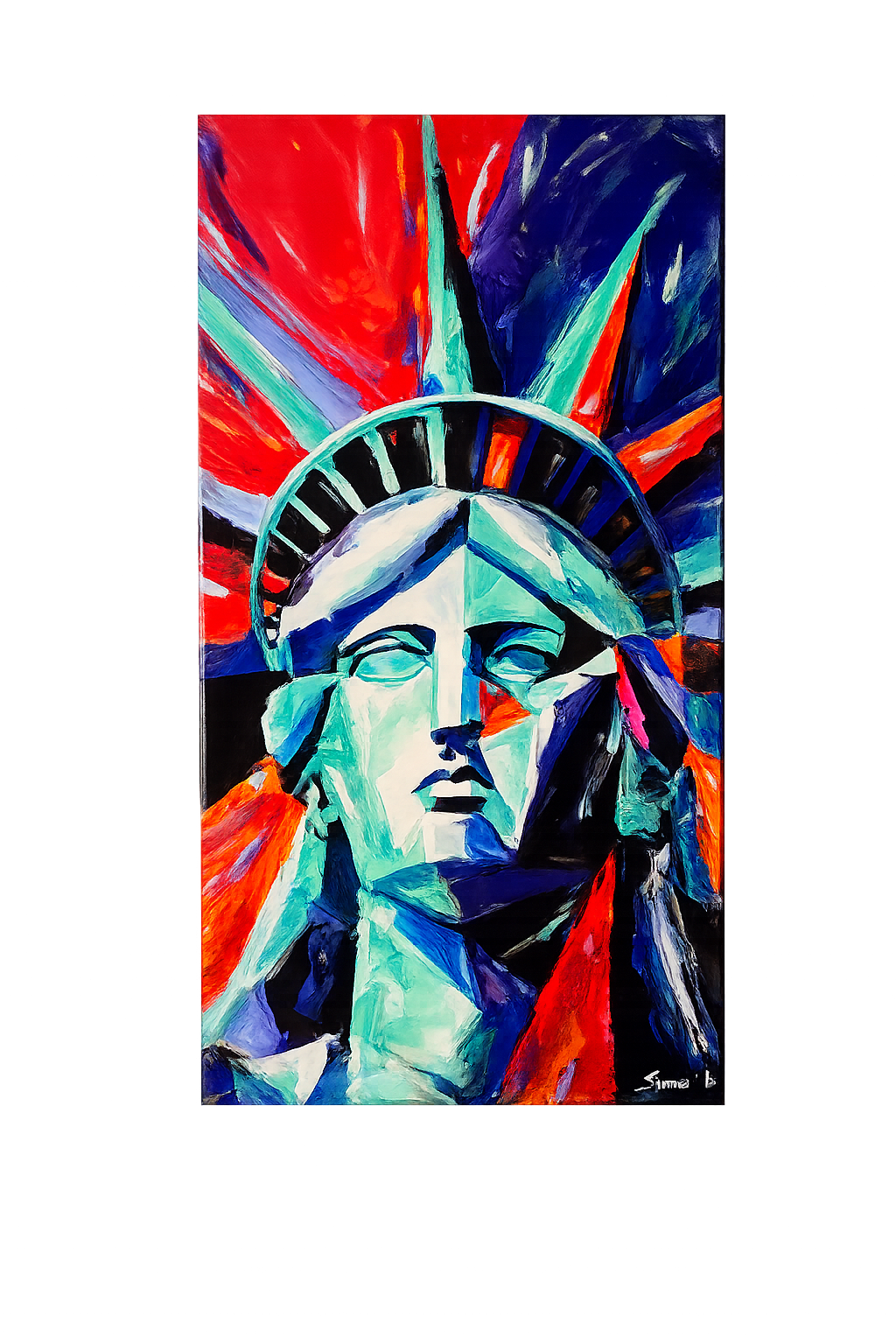 Red, White & Reckless | 24” x 48” Original Acrylic Painting