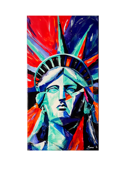 Red, White & Reckless | 24” x 48” Original Acrylic Painting