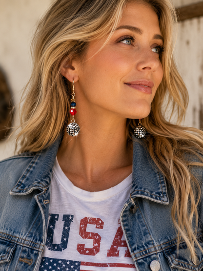 Stars & Stripes Sparkle Earrings