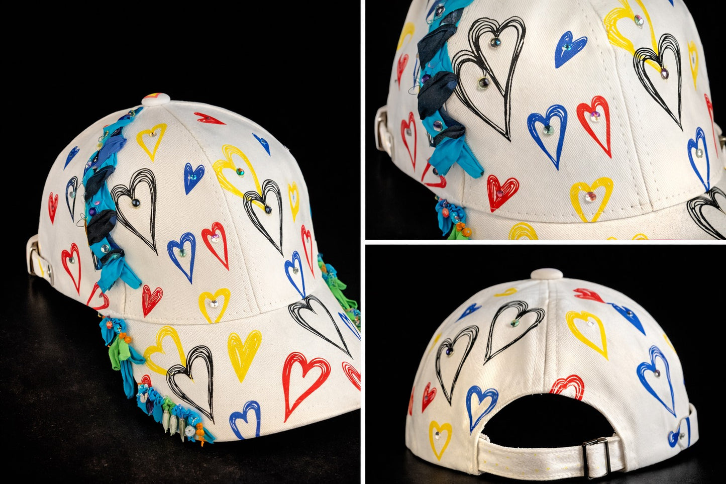 Heart Parade Rhinestone Cap