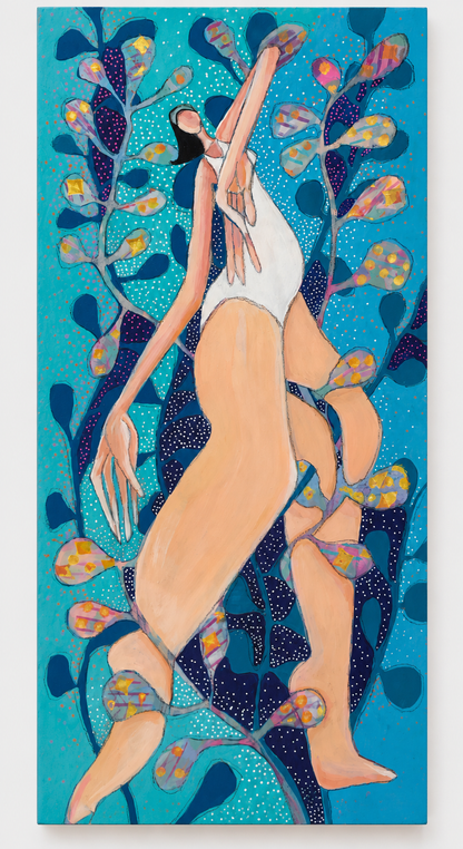 Unruly Girl Original Mixed Media Painting on Wood | 12 × 22