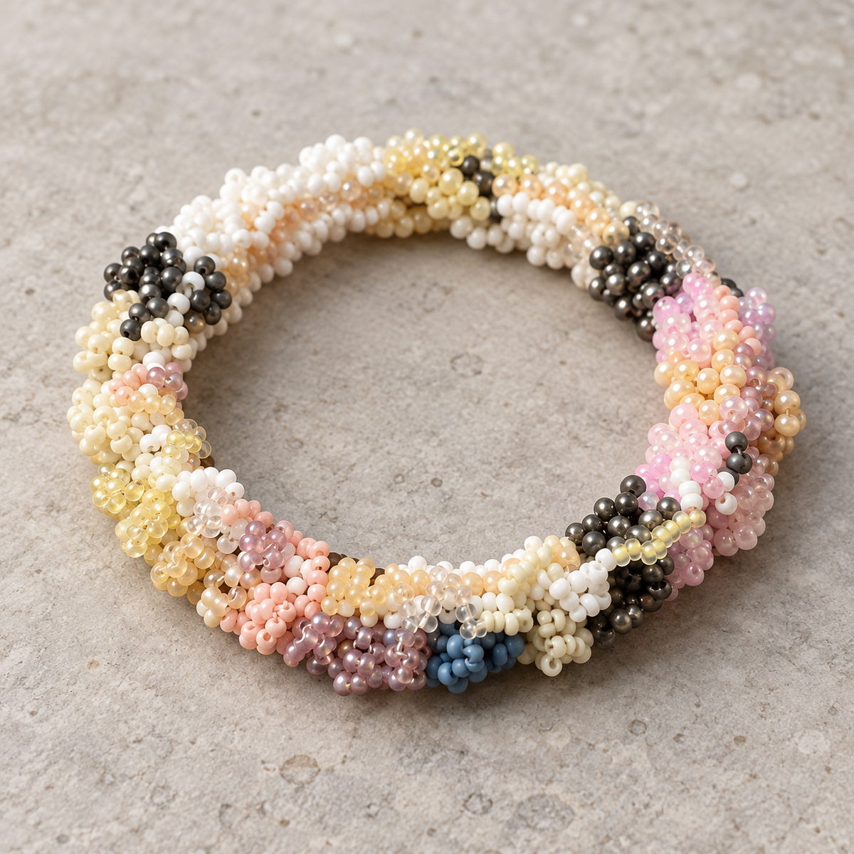 Ruffled Edge Beaded Bangles | Four Color Variants