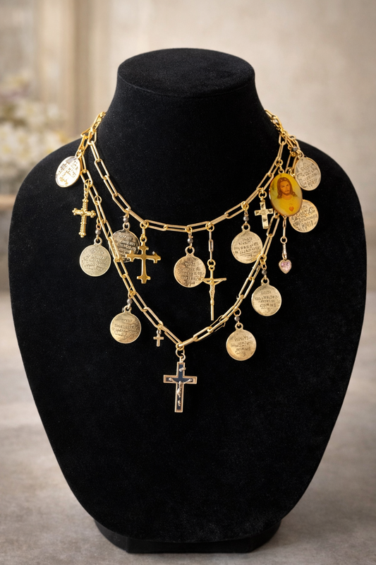 Sacred Layers: Ten Commandments Statement Necklace