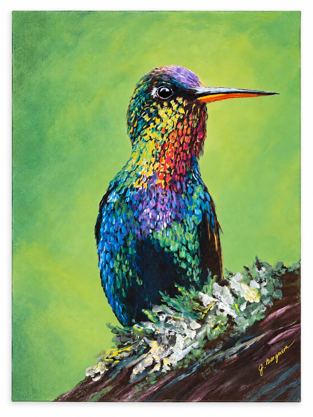 Prismatic Pause Hummingbird Art Print 11x14 | Fabulous Firefly