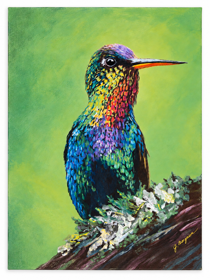 Prismatic Pause Hummingbird Art Print 11x14 | Fabulous Firefly