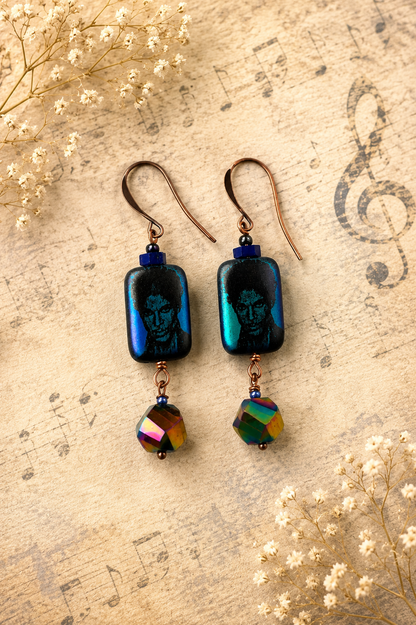 Prince Inspired Handmade Earrings | Swarovski Crystal, Czech Glass & Artisan Beaded Statement Earrings | Fabulous Firefly