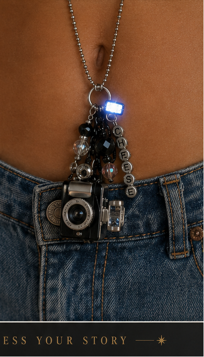Flashbulb Memories Camera Necklace – Light-Up Retro Camera Charm Necklace