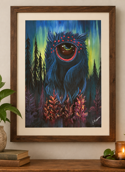 Monster Attitude — Blue Forest Creature Print 11x14 | Fabulous Firefly