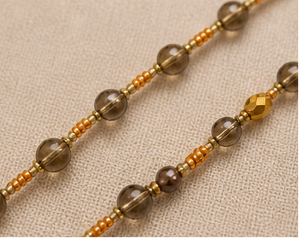 Sunlit Relic Tassel Necklace – Hand-Blown Glass & Swarovski Crystal (24”)