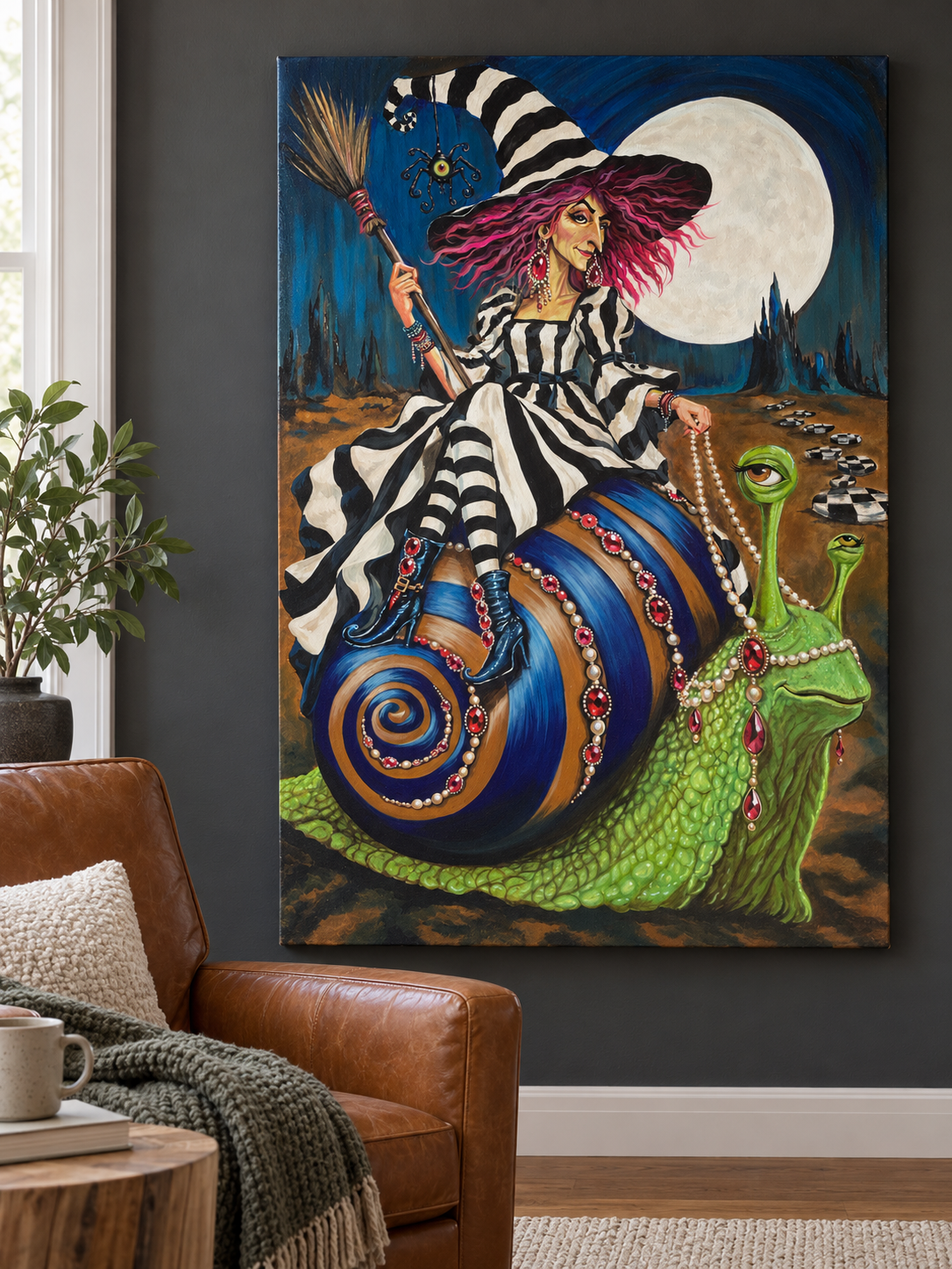 Fashionably Late to the Coven – Original 24″ × 36″ Painting