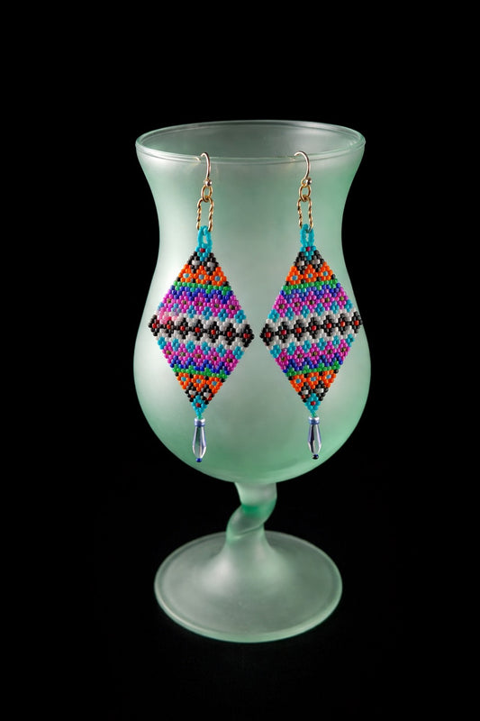 Peyote Stitch Sweater Diamond Earrings