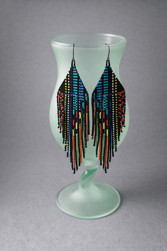 Midnight Tapestry Fringe Earrings