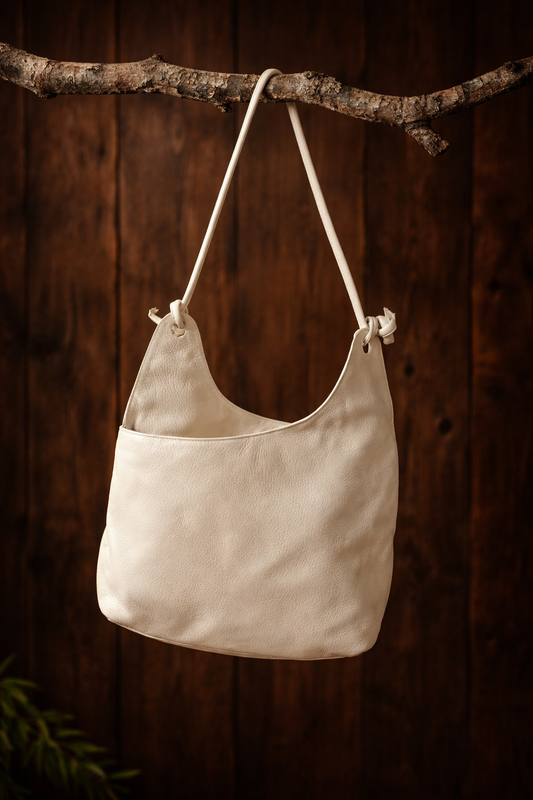 Ivory Italian Leather Shoulder Bag – Charles Klein Minimalist Classic