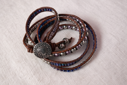 Moonlit Heart Five-Wrap Beaded Bracelet