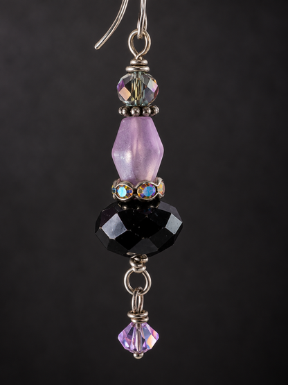 After Hours Lavender & Black Earrings