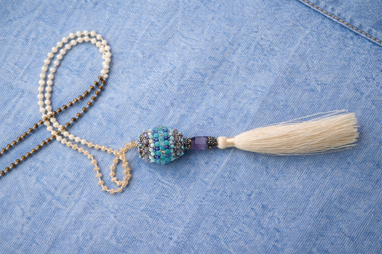Artisan Beaded Tassel Necklace - Wear it your way